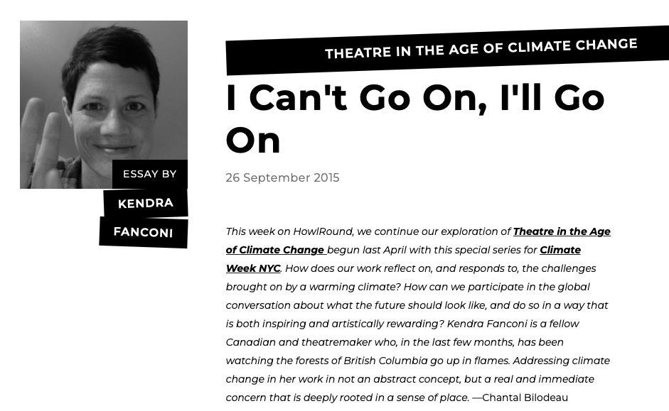 Article: I Can’t Go On, I’ll Go On